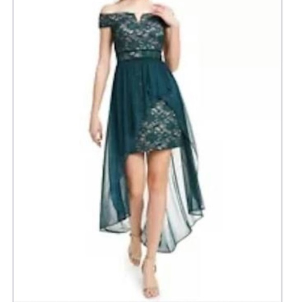 Morgan & co green lace dress